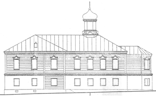 План бокового (южного) фасада Тихоновской церкви